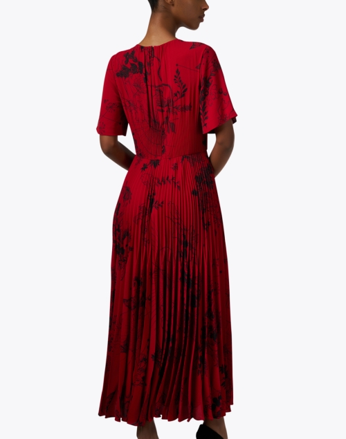 Back image - Jason Wu Collection - Red Print Pleated Dress