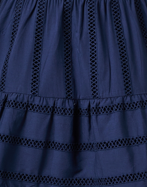 Fabric image - Sail to Sable - Navy Eyelet Stripe Dress