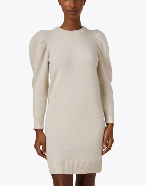 Front image - White + Warren - Ivory Wool Cashmere Knit Dress