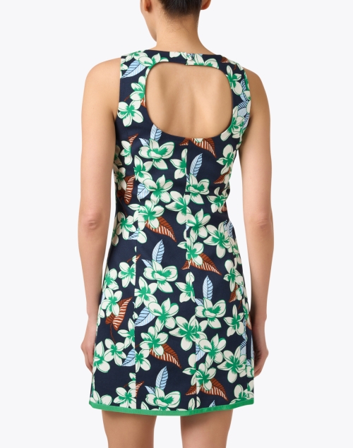 Back image - Tara Jarmon - Ritza Navy Tropical Print Dress