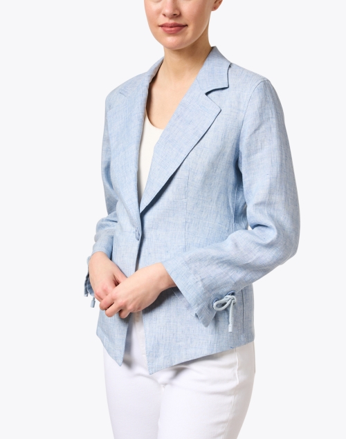 Front image - Emporio Armani - Blue Linen Blazer
