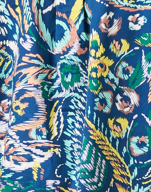 Fabric image - Shoshanna - Aster Blue Multi Print Cotton Blouse