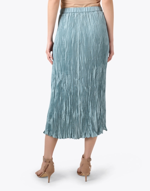 Back image - Eileen Fisher - Seafoam Green Crushed Silk Skirt