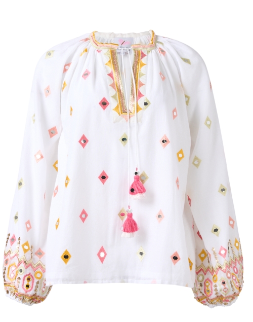 Mira White Embroidered Blouse