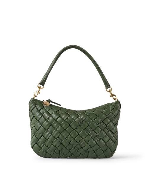 Clare V. Petit Moyen Green Leather Shoulder Bag
