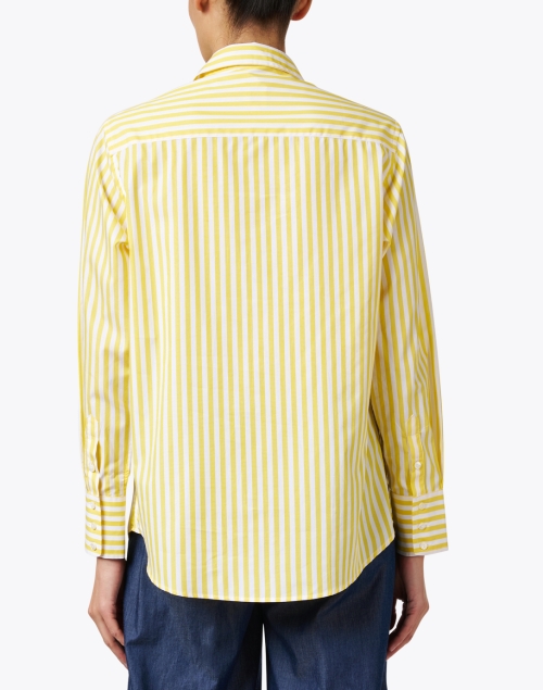 Back image - Ines de la Fressange - Maureen Yellow Striped Cotton Shirt
