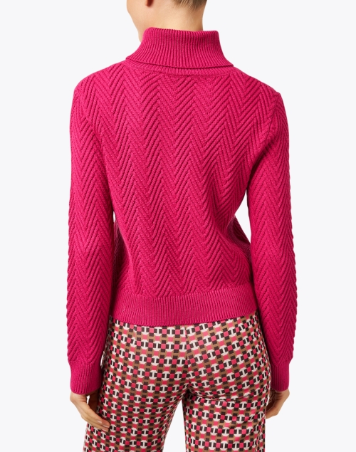 Back image - Vilagallo - Pink Herringbone Cotton Wool Sweater