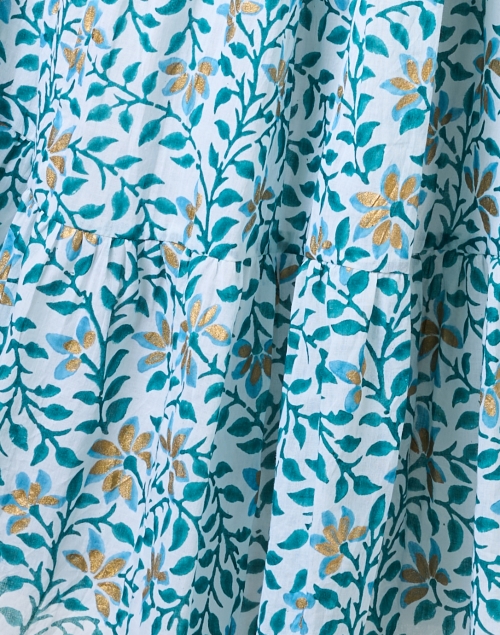 Fabric image - Oliphant - Mondavi Blue and Gold Print Cotton Dress
