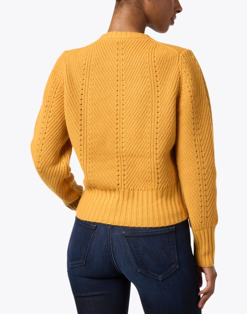 Back image - Jason Wu - Golden Yellow Embroidered Wool Sweater 