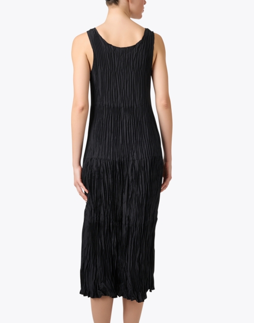 Back image - Eileen Fisher - Black Crushed Silk Dress