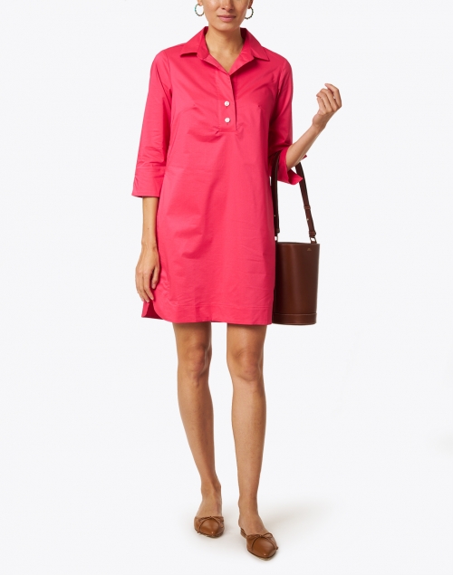 Aileen Bright Pink Stretch Cotton Dress