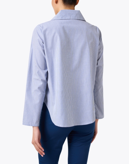 Back image - Vitamin Shirts - Blue and White Striped Cotton Shirt