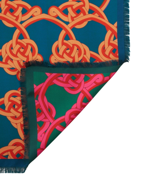 Fabric image - Franco Ferrari - Cialda Multi Knot Print Cotton Silk Reversible Scarf