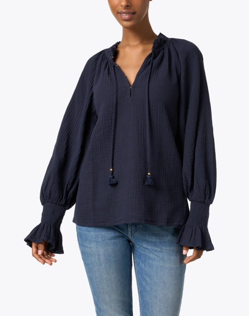 Front image - Figue - Lianna Navy Cotton Top