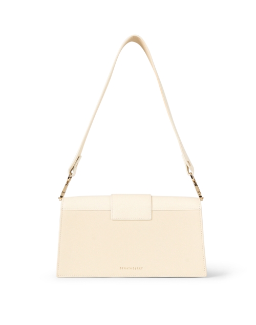 Back image - Strathberry - Mini Crescent Cream Leather Shoulder Bag