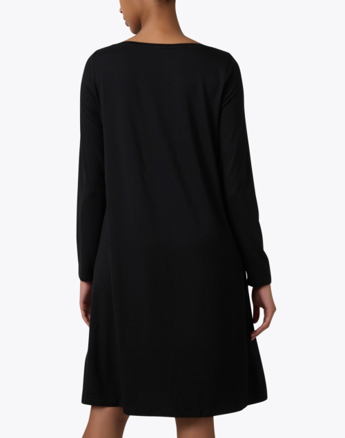 Back image - Eileen Fisher - Black Cowl Neck Dress