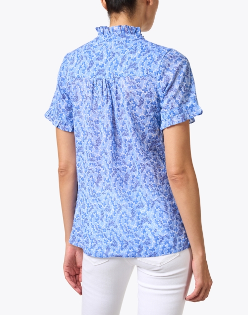Back image - Banjanan - Ebisu Blue Floral Cotton Top