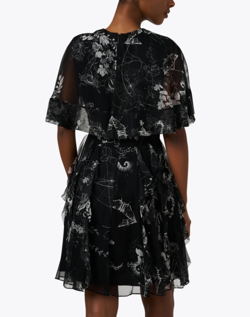 Back image - Jason Wu Collection - Black Multi Print Silk Chiffon Dress