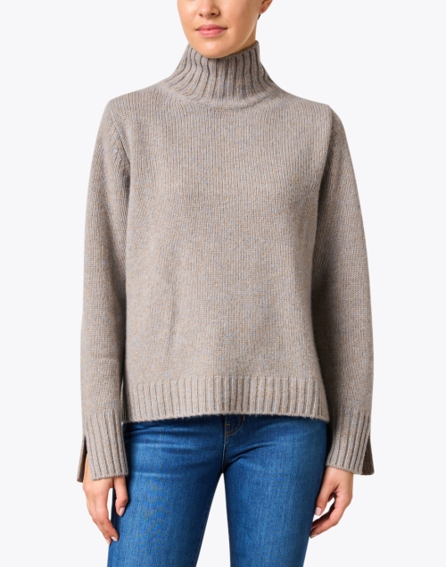 Front image - Allude - Grey Wool Cashmere Sweater