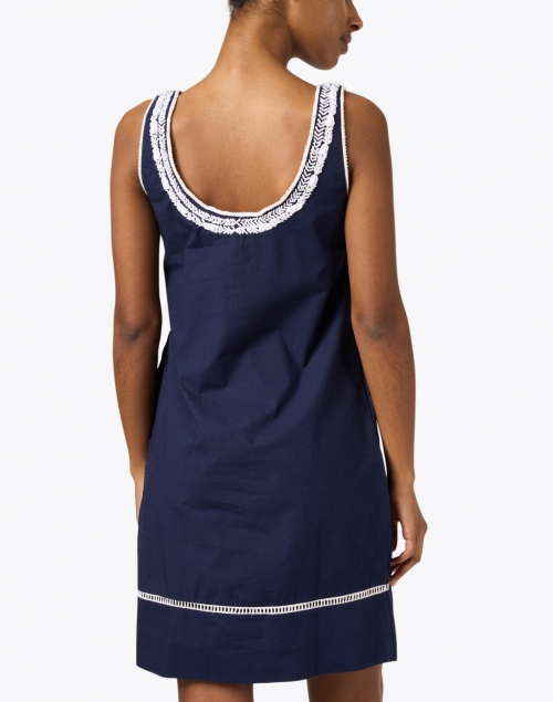 Back image - Gretchen Scott - Navy and White Embroidered Dress