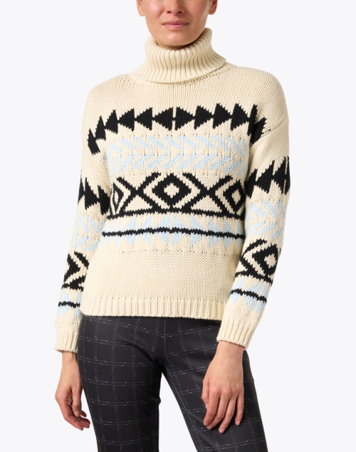 Front image - Burgess - Cream Cotton Cashmere Ski Sweater