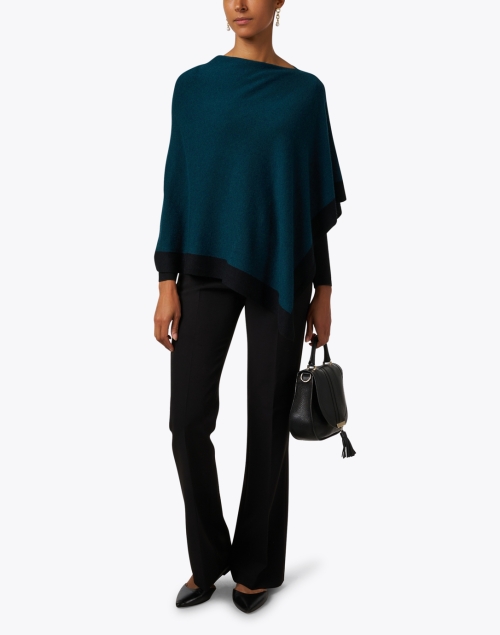 Look image - Kinross - Green and Black Trim Cashmere Poncho