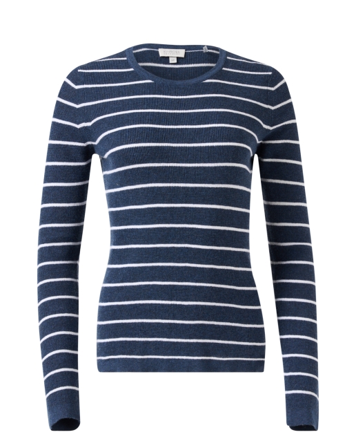 Navy and White Striped Cotton Top