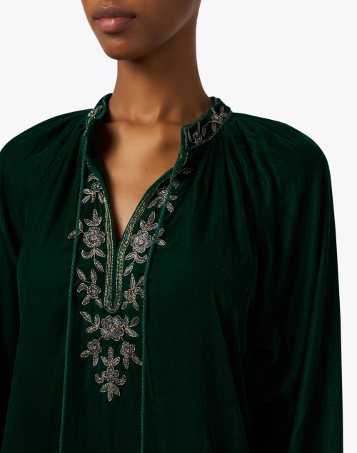 Extra_1 image - Bella Tu - Sloane Green Embroidered Velvet Dress