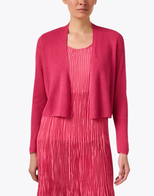 Front image - Eileen Fisher - Pink Cropped Cardigan