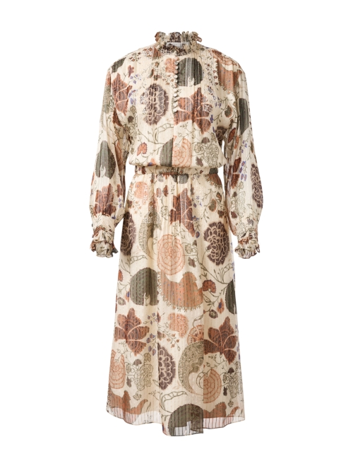 Product image - Lafayette 148 New York - Beige Print Metallic Silk Dress