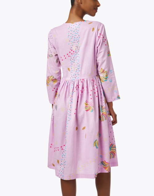 Back image - Soler - Lilac Print Cotton Dress