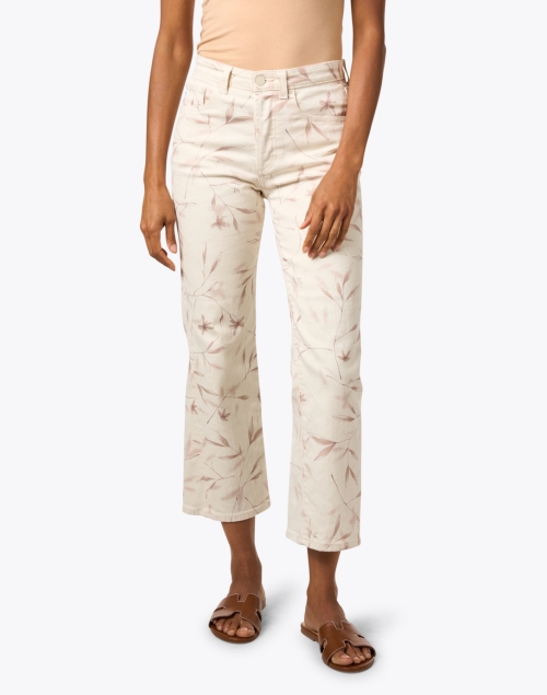 Front image - AG Jeans - Kinsley White Print Stretch Flare Jean