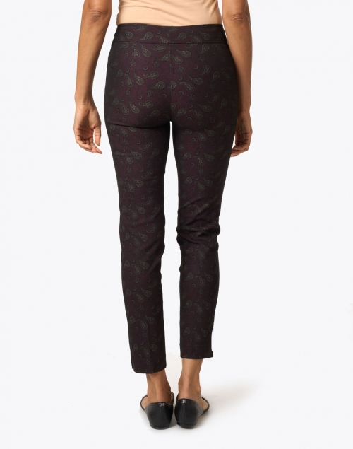 Back image - Avenue Montaigne - Pars Burgundy Paisley Stretch Pull On Pant