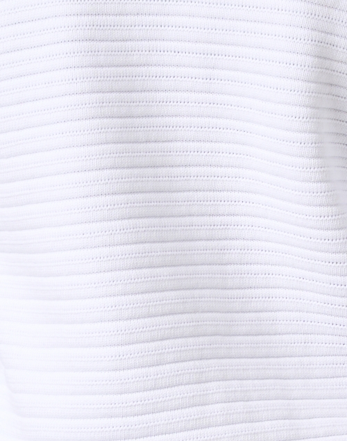 Fabric image - Kinross - White Cotton Fringe Zip Cardigan