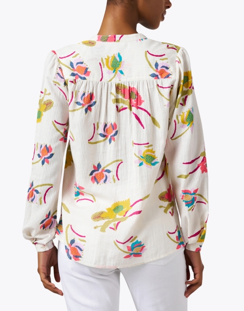 Back image - Lisa Corti - Batumi Multi Floral Print Cotton Blouse