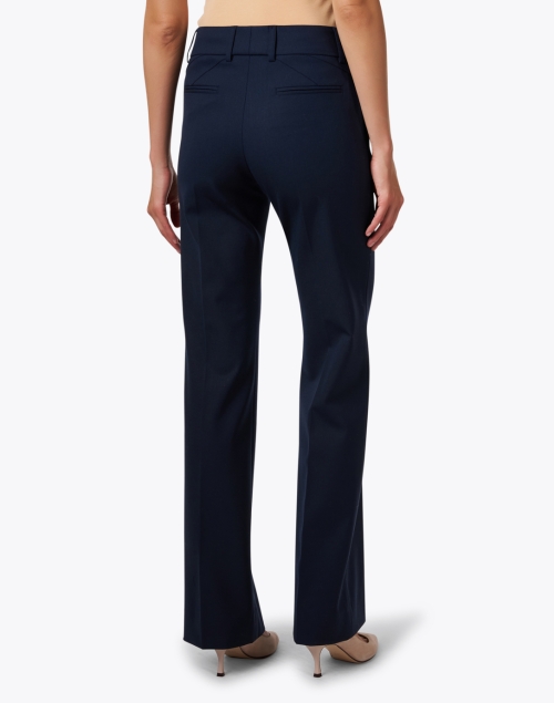 Back image - Piazza Sempione - Luisa Navy Stretch Wool Straight Leg Pant 