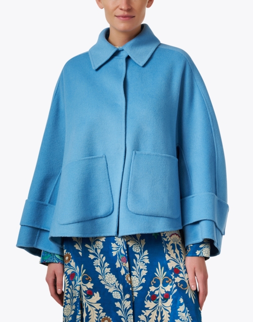 Front image - Seventy - Celeste Blue Wool Cashmere Jacket 