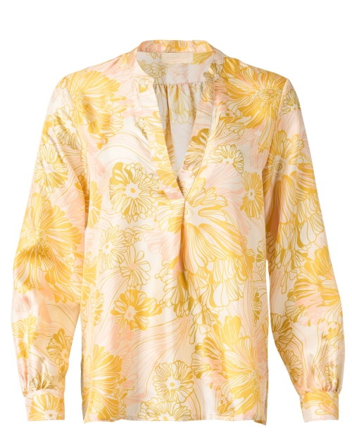 Product image - Momoni - Angelica Yellow Print Silk Blouse
