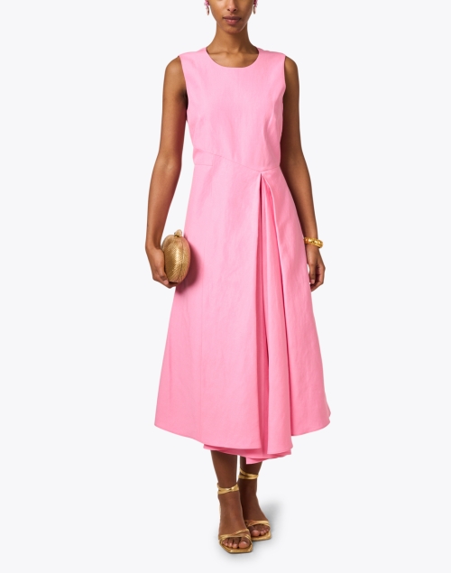 Pink Drape Front Dress