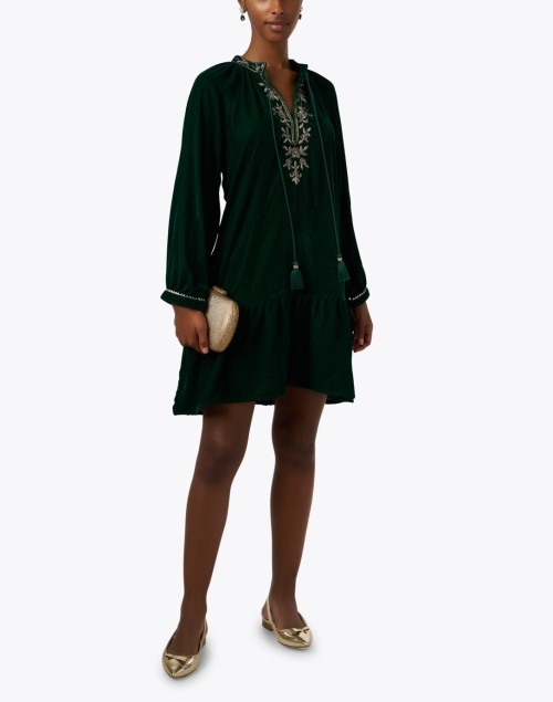 Look image - Bella Tu - Sloane Green Embroidered Velvet Dress