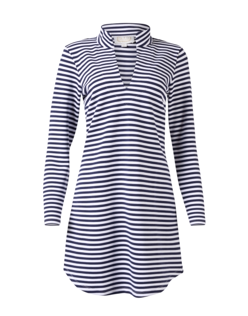 Sail to Sable Navy and White Striped Dress