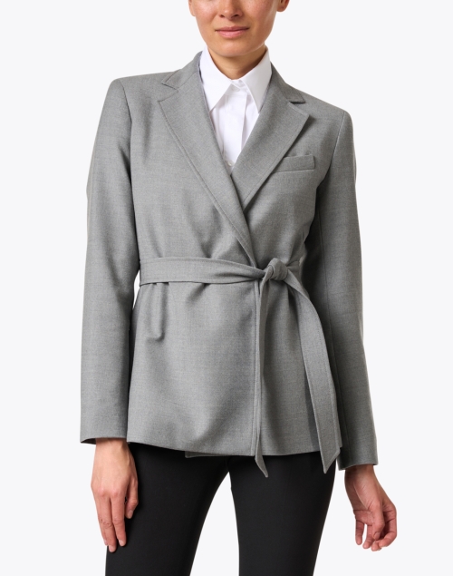 Front image - Weekend Max Mara - Noli Grey Wool Belted Jacket