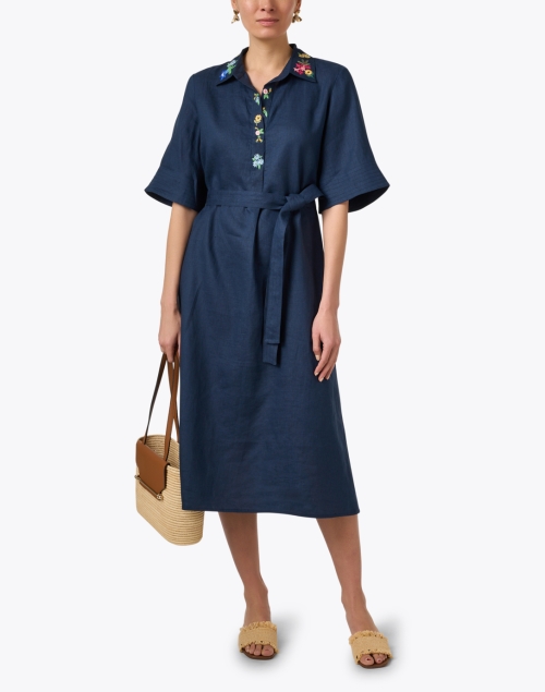 Maisie Navy Floral Embroidered Dress