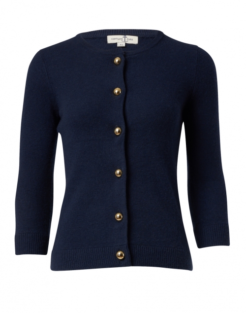 Product image - Cortland Park - Navy Cashmere Cardigan with Gold Buttons