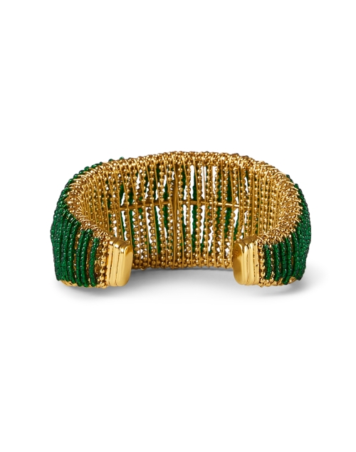 Back image - Gas Bijoux - Izzia Green Beaded Cuff Bracelet