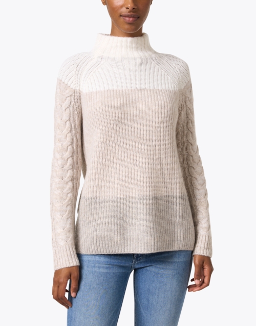 Front image - Kinross -  Multi Color Block Cashmere Sweater