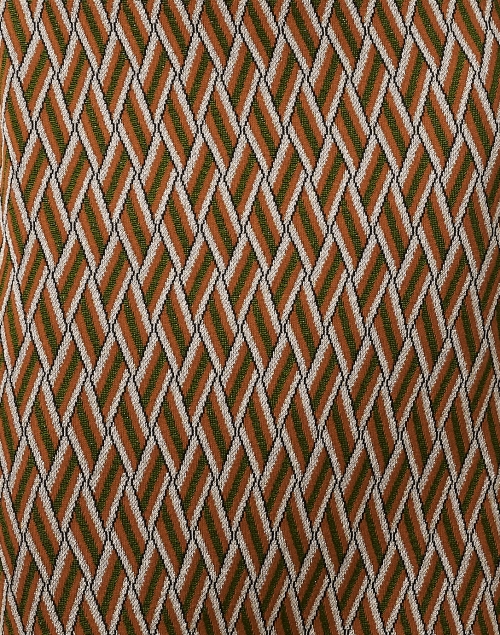 Fabric image - Marc Cain - Tan and Green Geometric Print Dress