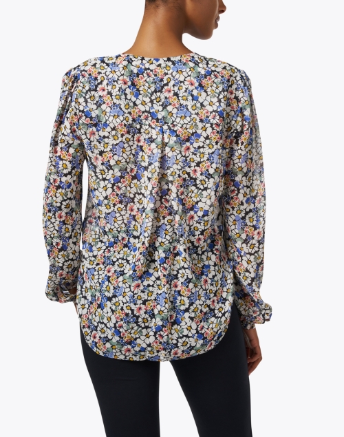 Back image - Veronica Beard - Lowell Multi Floral Silk Blouse 