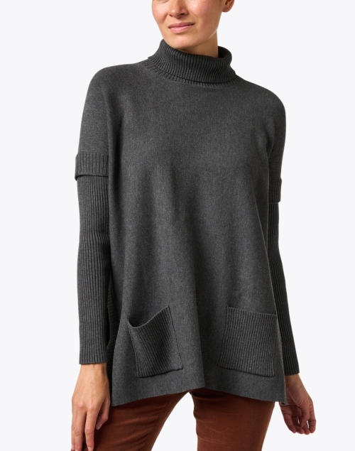 Front image - J'Envie - Grey Turtleneck Swing Sweater