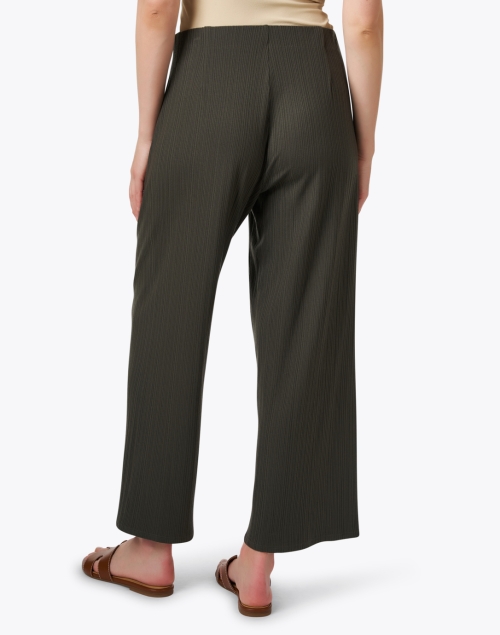 Back image - Eileen Fisher - Green Ribbed Wide Leg Pant